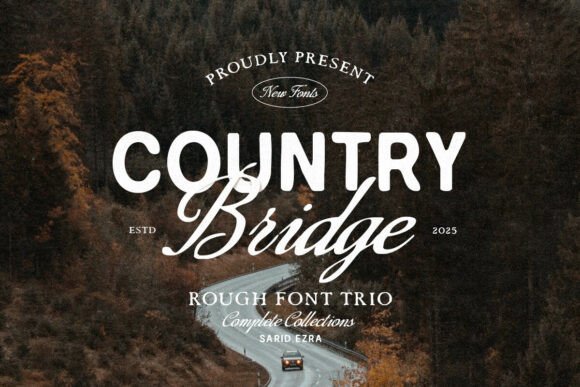 Country Bridge Trio: A Vintage Font Collection for Authentic Design