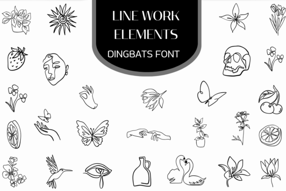 Line Work Elements: Elevate Designs with Single-Line Art