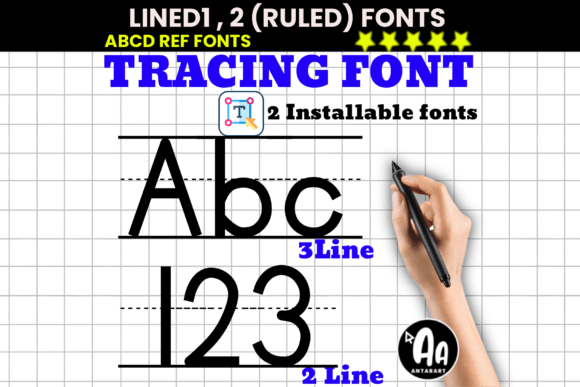 Lined Ruled Tracing Duo: The Ultimate Font Pair for Handwriting Education